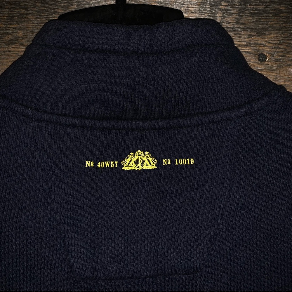 Men’s XXL NAUTICA Navy Yellow Color Block 1983 Coastal Horizon Zip Sweatshirt EC - Picture 12 of 15